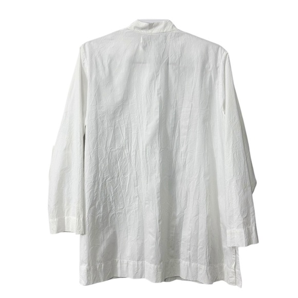 Kedem Sasson White Cotton Crushed Tunic Shirt Lagenlook - Picture 2 of 6
